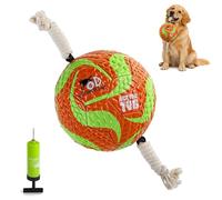 ALL FOR PAWS Balón de fútbol para perros con cuerdas, juguete interactivo para buscar y tirar de la guerra, pelota flotante para perros para jugar en el agua, regalos de cumpleaños para mascotas para