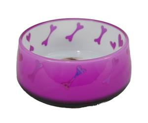All For Paws Comedero Plástico Dog Love, M-300 ml, Color Rosa