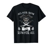 All For Ron & Rum For All Funny Talk Like a Pirate Day Skull Camiseta