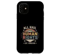 All Hail Human Rights - Estilo Retro de suéter Feo navideño Carcasa para iPhone 11