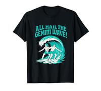 All Hail the Gemini Wave Astrology Zodiac Surfing Design Camiseta