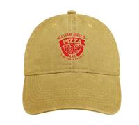 All I Care About is Pizza Gorra de béisbol para hombres y mujeres, gorra de mezclilla ajustable, Estilo de color arena, Talla única