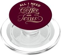 All I Need Is Coffee and Jesus Christian Religious Quote PopSockets PopGrip para MagSafe