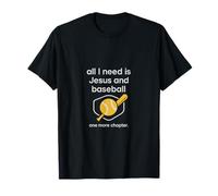 All I need is jesus and baseball emblema graphic Camiseta