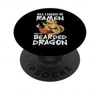 All I Need Is Ramen and My Bearded Dragon Dragones Barbudos PopSockets PopGrip Adhesivo