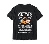 All I Need Is This Guitar and That Other T Shirt Music Lover T-Shirt Dominant Print Black S