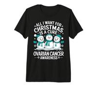 All I Want For Christmas Is A Cure Shirt - Cáncer de Ovario Camiseta Premium