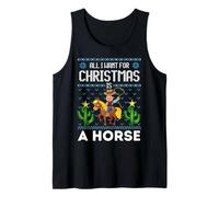 All I Want For Christmas Is A Horse Cowboy Christmas Sweater Fun Camiseta sin Mangas