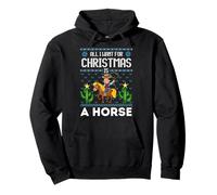 All I Want For Christmas Is A Horse Cowboy Christmas Sweater Fun Sudadera con Capucha