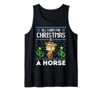 All I Want For Christmas Is A Horse Cowgirl Christmas Sweater Fun Camiseta sin Mangas