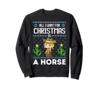 All I Want For Christmas Is A Horse Cowgirl Christmas Sweater Fun Sudadera
