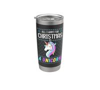 All I Want For Christmas Is A Unicorn Ugly Sweater Christmas Fun Vaso térmico de acero inoxidable de doble pared