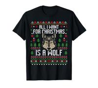 All I Want For Christmas Is A Wolf - Suéter Feo para Amantes de la Navidad Camiseta