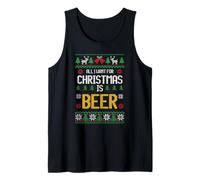 All I Want for Christmas is Beer Funny Ugly Style Camiseta sin Mangas