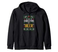 All I Want for Christmas is Beer Funny Ugly Style Sudadera con Capucha