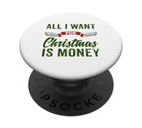 All I Want For Christmas Is Money - Regalo de calcetín de Papá Noel PopSockets PopGrip Adhesivo