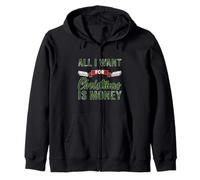 All I Want For Christmas Is Money - Regalo de calcetín de Papá Noel Sudadera con Capucha