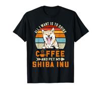 All I Want Is To Drink Coffee and Pet My Dog Shiba Inu Puppy Camiseta