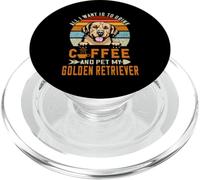 All I Want Is To Drink Coffee & Pet My Dog Golden Retriever PopSockets PopGrip para MagSafe
