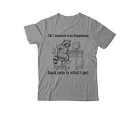 All I Wanted was Happiness Back Pain is What I Got Camisa, All I Wanted was Happiness - Camiseta con cuello en V, Gris-1, M