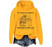 All I Wanted Was Happiness Back Pain is What I Got Sudadera Humor Sarcastic Life Sudadera unisex, Amarillo-h, S