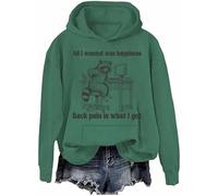 All I Wanted Was Happiness Back Pain is What I Got Sudadera Humor Sarcastic Life Sudadera unisex, Verde-h, XXL