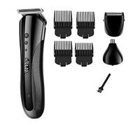 All in 1 Hair Clipper para hombres Impermeable Afeitadora eléctrica inalámbrica Barba Nariz Oreja Afeitadora Herramienta para recortar el cabello-Negro
