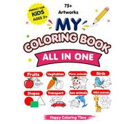 All in one colouring book for kids | Activity Colouring Book for 2 to 5 years old kids - Gift to children for painting, drawing and colouring with reference guide