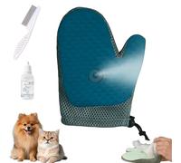 All-In-One Grooming Mist Glove for Pets, Meowvo Pet Hair Removal Glove Comb, Say Goodbye to Messy Grooming with a Soothing Mist, Reusable Quick De-Shedding Gloves for Dog & Cat and Couch (blue)