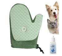 All-in-One Grooming Mist Glove for Pets, Reusable Pet Hair Removal Tools, Massage Gloves, Remove sticky hair from clothes and sofas (Green)