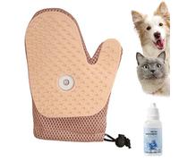 All-in-One Grooming Mist Glove for Pets, Reusable Pet Hair Removal Tools, Massage Gloves, Remove sticky hair from clothes and sofas (Pink)