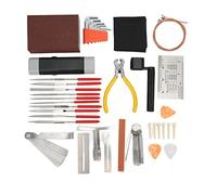 All -in -One Guitar Luthier Tool String Bridge Pin Pingo Pick Polier File Polier Kit de Mantenimiento Lineal Ideal para la Reparación y Medición de Guitarras Metal y Materiales ABS