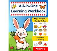 All-in-One Learning Workbook: Interactive Workbook for Ages 4-6, Essential Vocabulary, Engaging Exercises, and Creative Coloring for Preschool and Kindergarten