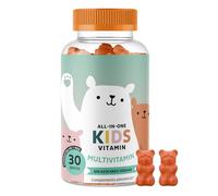 All-in-One Multivitamínico gominola para niños +4 años - Refuerzo del sistema inmunitario - Con vitaminas B12, C, D, E y yodo - 30 unidades (1 mes) - Sin azúcar añadido, Vegano - Bears with Benefits