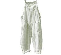 All In One Playsuit Women, Cotton Dungarees Women Baggy Wide Leg Pants Jumpsuit Playsuit Casual Loose Jumpsuit Wide Leg Long Pants Fashion Cotton Linen Dungarees With Pockets Overalls, z1-Green1, 4XL