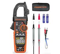 All-in-One POROMETISTO CM06 Pinza Amperimétrica 6000 Cuentas True RMS - Multímetro Digital Profesional, Voltímetro Amperímetro, Mide CA/CC 600A, Corriente de Arranque, NCV, Temperatura, Capacitancia