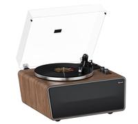 All in One Tocadiscos de Vinilo con 4 Estéreo Altavoces Integrados,Bluetooth HiFi Reproductor de Discos de Vinilo,Preamplificador Phono,Apoyo Salida Digital USB,33/45RPM,Cartucho AT-3600L,AUX/RCA