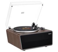 All in One Tocadiscos de Vinilo con 4 Estéreo Altavoces Integrados,Bluetooth HiFi Reproductor de Discos de Vinilo,Preamplificador Phono,Apoyo Salida Digital USB,33/45RPM,Cartucho AT-3600L,AUX/RCA