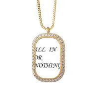 All In Or Nothing - Collar con colgante de diamantes y cristales dorados