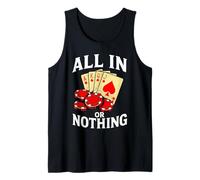 All In Or Nothing Poker Game Player Vintage Retro Divertido Camiseta sin Mangas