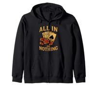 All In Or Nothing Poker Game Player Vintage Retro Divertido Sudadera con Capucha