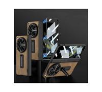 All-Inclusive Case for OnePlus Open Leather Case, Magnetic Hinge Protection Kickstand Cover Built-in Screen Protector Full Case