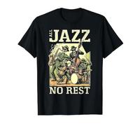 All Jazz Music No Rest Funny Skeleton Band Músico Camiseta gráfica económica, Hombre, Negro, L