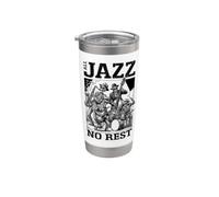 All Jazz Music No Rest Funny Skeleton Band Músico Vaso térmico de acero inoxidable de doble pared
