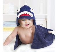 all Kids United Toalla con Capucha para bebé Toalla con Capucha Hecha de 100% algodón de Rizo - Toalla de baño para bebé con Capucha - Oeko-Tex 100 (Tiburón)