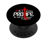 All Life is Precious - Diseño Cristiano Pro-Vida PopSockets PopGrip Adhesivo