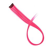 All Long Straight Color Hair Piece Extensions Clip In Highlight Rainbow Streak Pink Synthetic Strands On Clips(Color 3)
