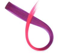 All Long Straight Color Hair Piece Extensions Clip In Highlight Rainbow Streak Pink Synthetic Strands On Clips(P4/613)