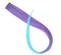 All Long Straight Color Hair Piece Extensions Clip In Highlight Rainbow Streak Pink Synthetic Strands On Clips(#130)