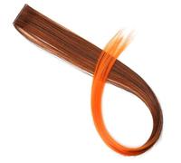 All Long Straight Color Hair Piece Extensions Clip In Highlight Rainbow Streak Pink Synthetic Strands On Clips(P8/613)